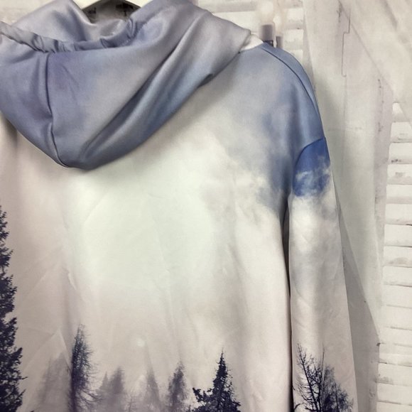 Woods Forest Print Sweatshirt Hoodie XXL - Picture 5 of 7